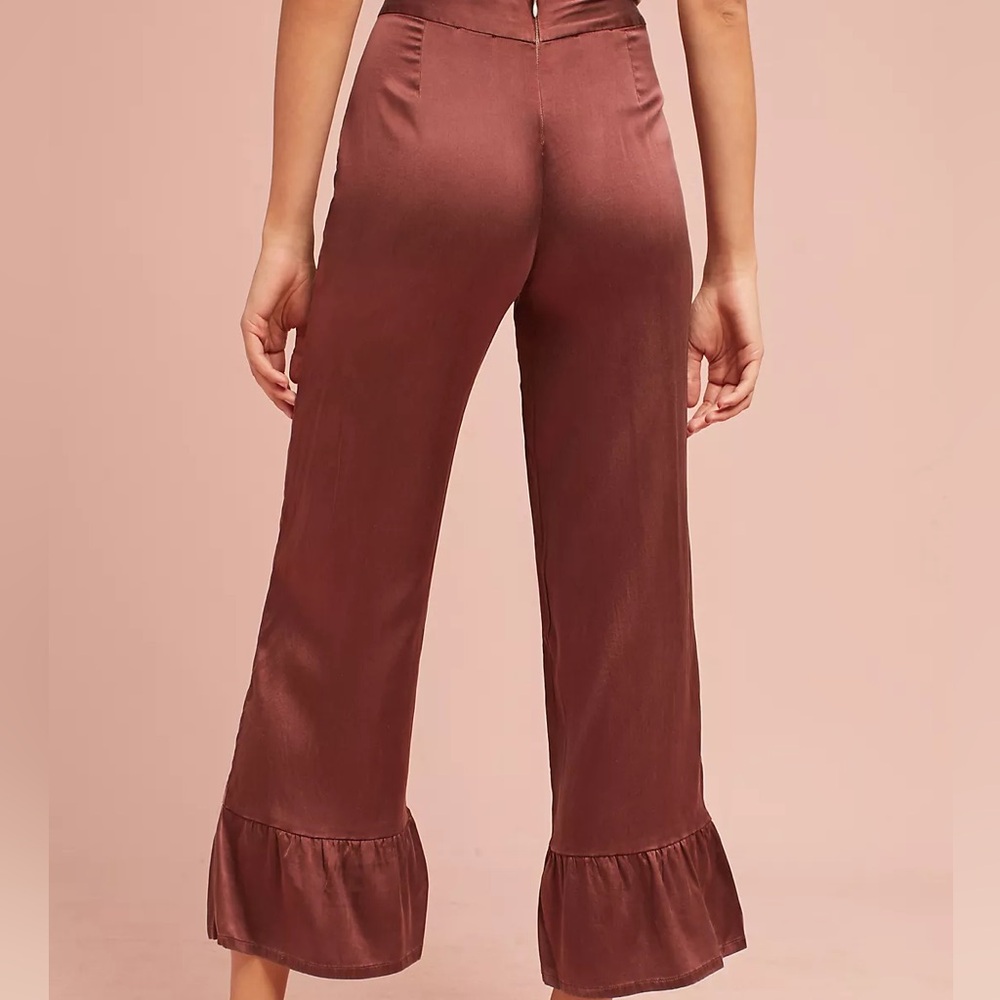 Anthropology Paloma Wool Silk Ruffle-Hem Pants